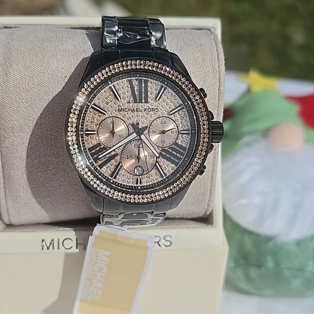 NWT BLACK n ROSE GOLD 42mm MICHAEL KORS WATCH